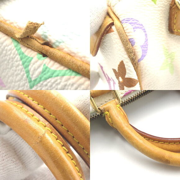 Louis Vuitton Speedy Handbag Leather Multicolor White - Picture 9 of 10